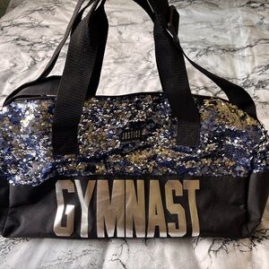 Justice Sequin Gymnast Bag in Black and Blue